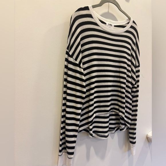 LNA Striped Hi/Lo Sweater, Tencel/Spandex, Size M, Like New Condition - Picture 2 of 10